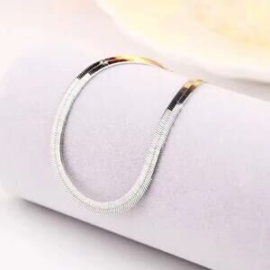 925 Sterling Silver Herringbone Snake Bracelet Christmas Birthday Gift - NEW!